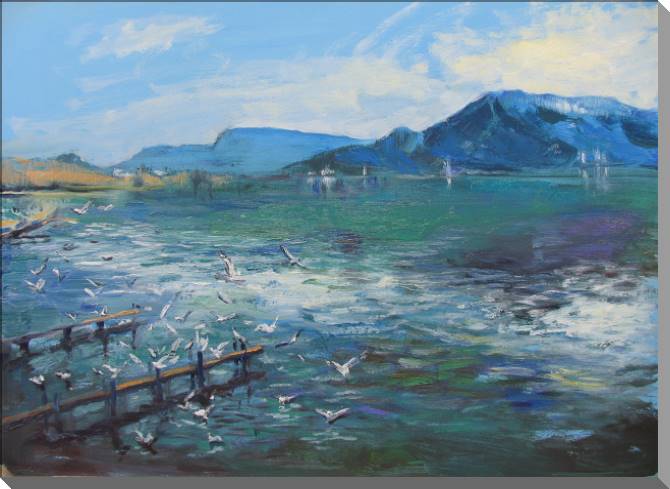 Картины на пластике, пеноркартоне Mountain lake