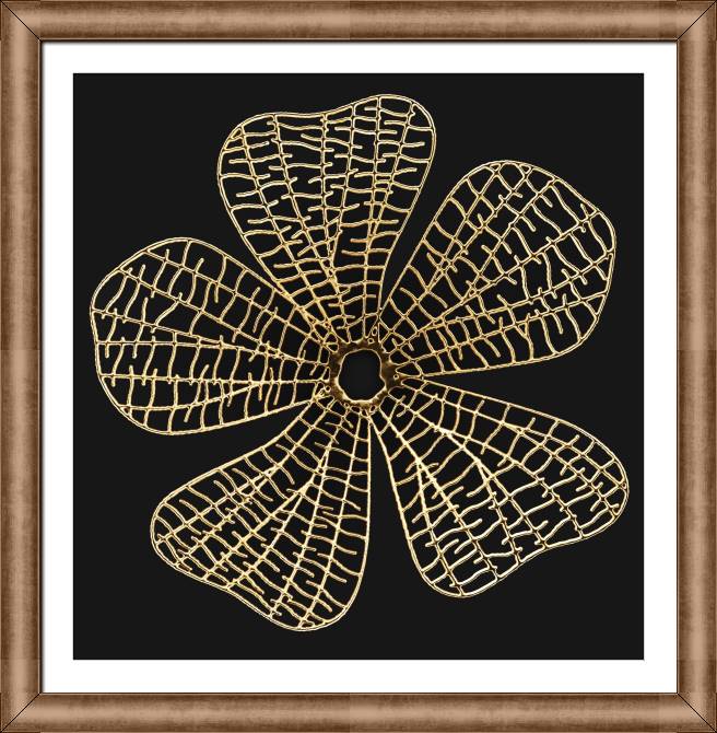 Купить и печать на заказ Картины в рамке, багете Золотой цветок