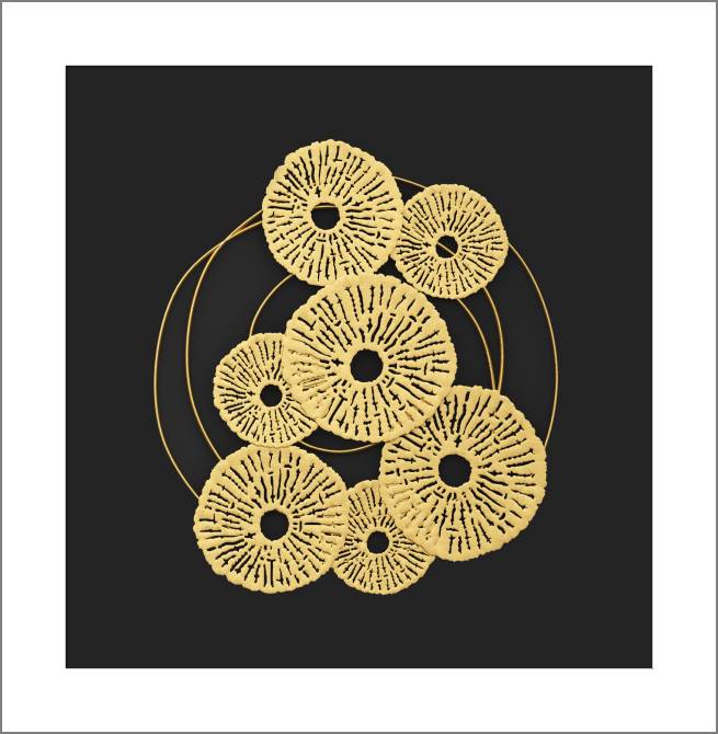 Купить и печать на заказ Картины, фото с паспарту Панно из золотых узоров