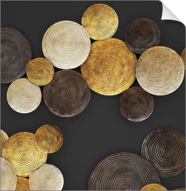 Купить и печать на заказ Картины на холсте Композиция из металлических дисков