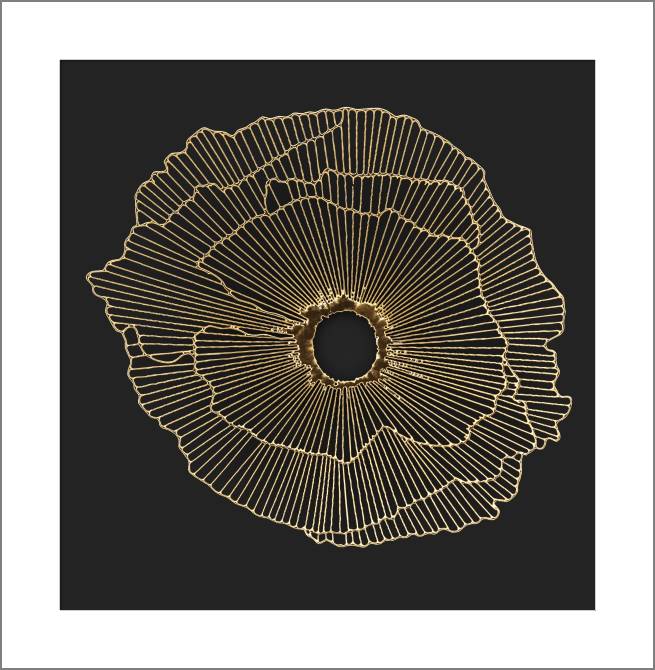 Купить и печать на заказ Картины, фото с паспарту Золотая многослойная абстракция