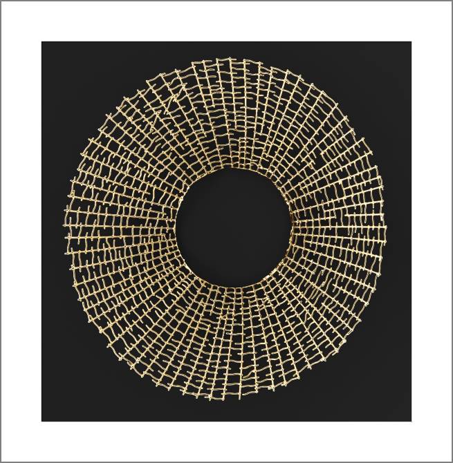 Купить и печать на заказ Картины, фото с паспарту Плетеная золотая абстракция