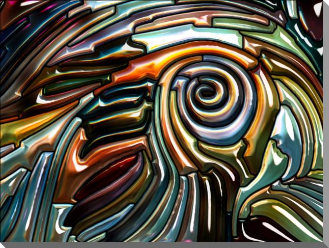 Картины на пластике, пеноркартоне A series of bright metallic разводы_1