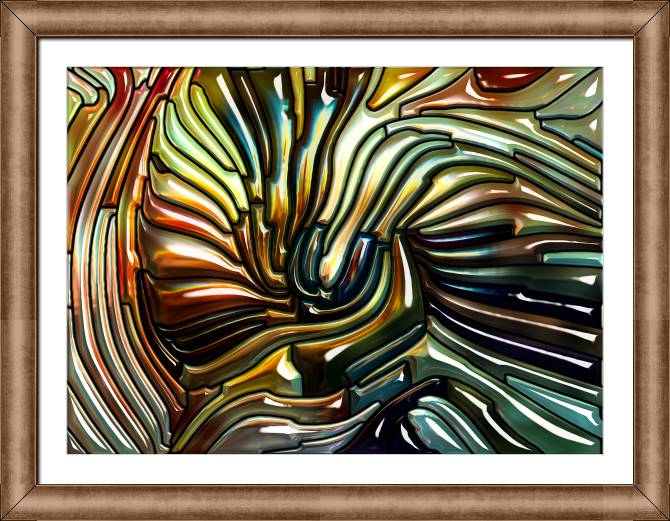 Купить и печать на заказ Картины в рамке, багете Объемный узор из стекла