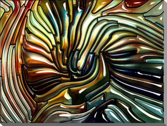 Картины на пластике, пеноркартоне A series of bright metallic разводы_2