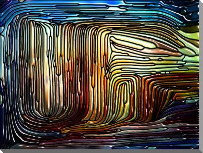 Картины на пластике, пеноркартоне A series of bright metallic разводы_3