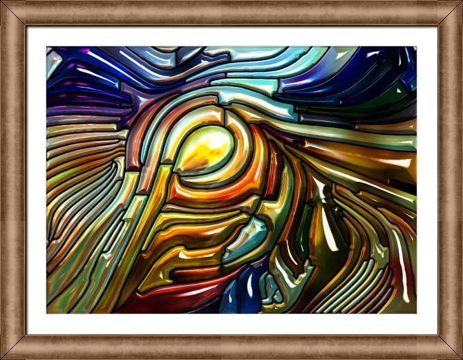 Купить и печать на заказ Картины в рамке, багете Абстрактный узор из радужного стекла
