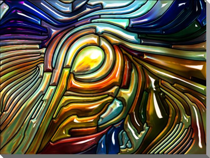 Картины на пластике, пеноркартоне A series of bright metallic разводы_4