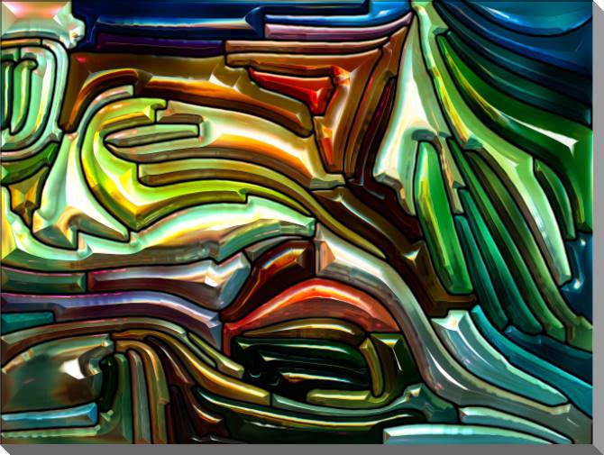 Картины на пластике, пеноркартоне A series of bright metallic разводы_5