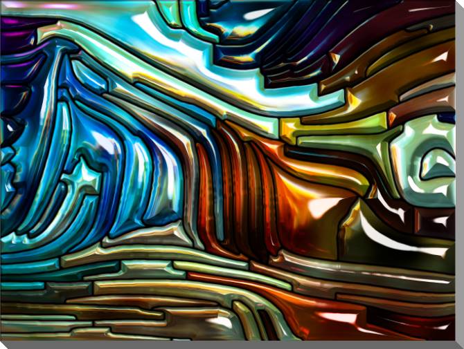 Картины на пластике, пеноркартоне A series of bright metallic разводы_6