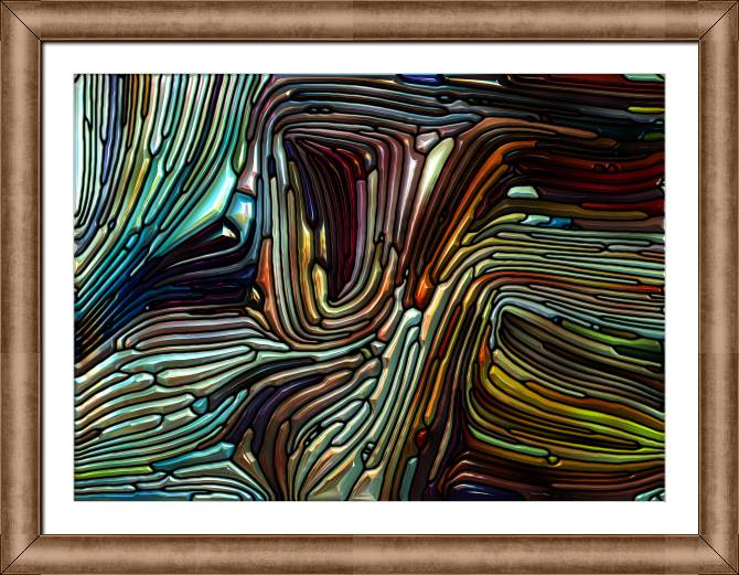 Купить и печать на заказ Картины в рамке, багете Разноцветный узор свинцового стекла