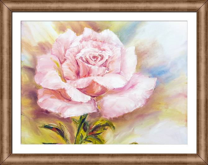 Купить и печать на заказ Картины в рамке, багете Розовый бутон