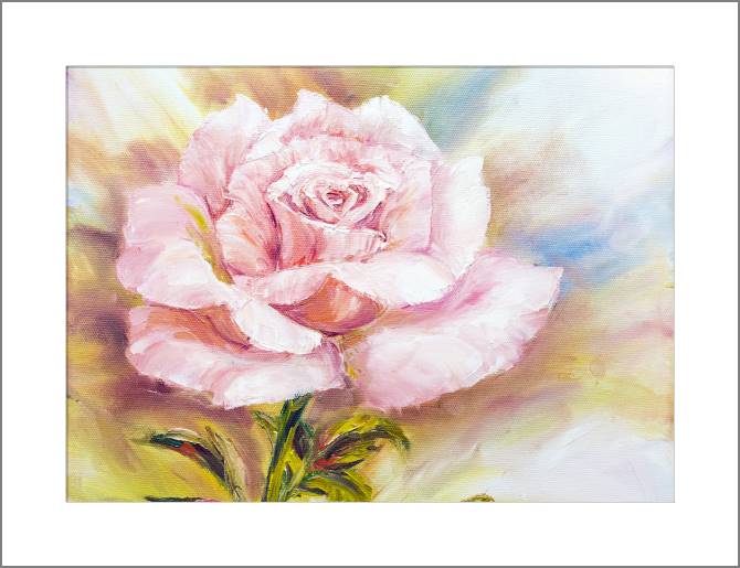 Купить и печать на заказ Картины, фото с паспарту Розовый бутон