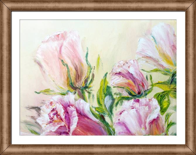 Купить и печать на заказ Картины в рамке, багете Нежные бутоны роз