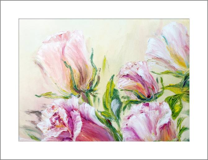 Купить и печать на заказ Картины, фото с паспарту Нежные бутоны роз