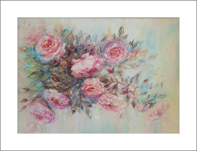 Купить и печать на заказ Картины, фото с паспарту Вьющаяся роза