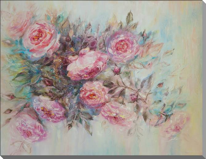 Картины на пластике, пеноркартоне A series of delicate roses живопись_3