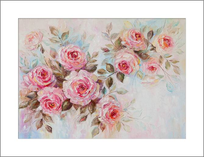 Купить и печать на заказ Картины, фото с паспарту Розовая нежность