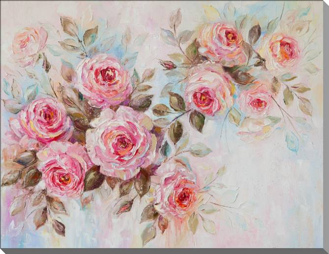 Картины на пластике, пеноркартоне A series of delicate roses живопись_5