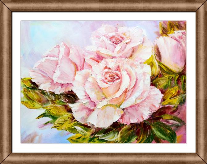 Купить и печать на заказ Картины в рамке, багете Чайные розы