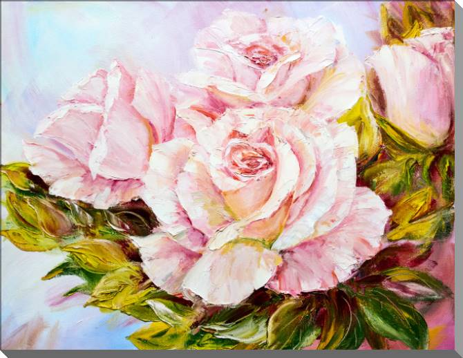 Картины на пластике, пеноркартоне A series of delicate roses живопись_6