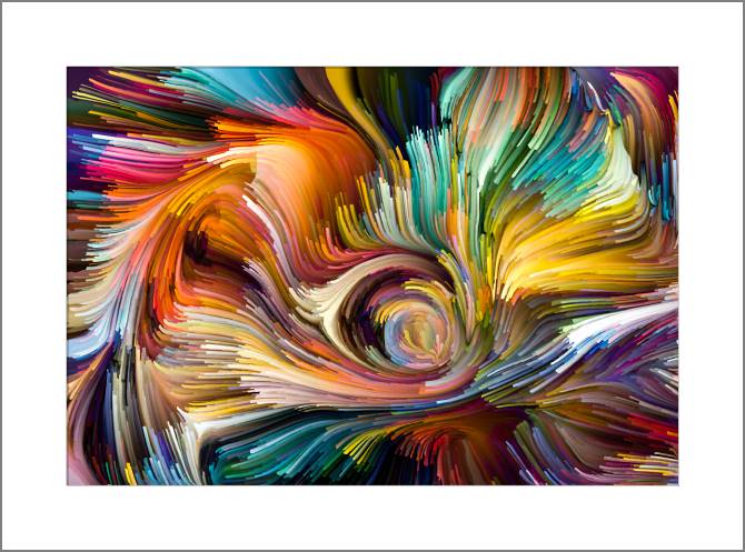 Купить и печать на заказ Картины, фото с паспарту Цветовые волны