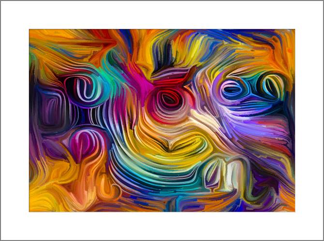 Картины, фото с паспарту A series of dynamic цвет_3