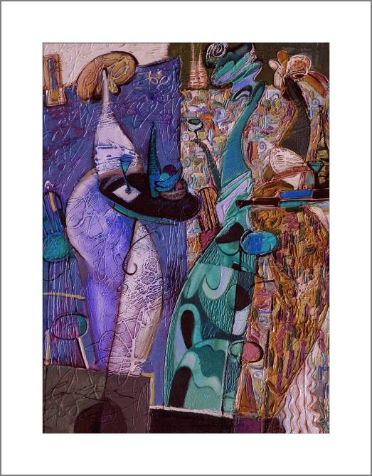 Купить и печать на заказ Картины, фото с паспарту Ночное кафе