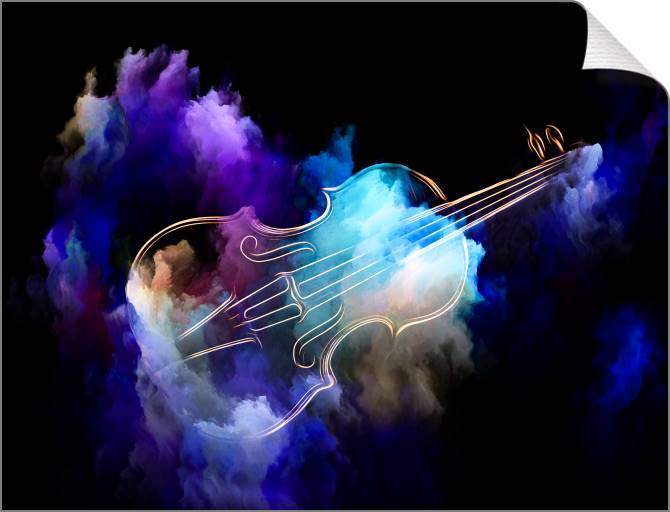 Купить и печать на заказ Картины на холсте Неоновая скрипка