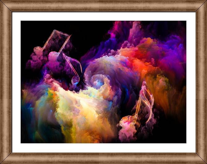 Купить и печать на заказ Картины в рамке, багете Неоновые ноты