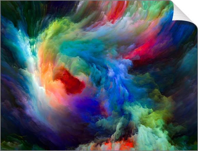 Купить и печать на заказ Картины на холсте Разноцветные клубы краски