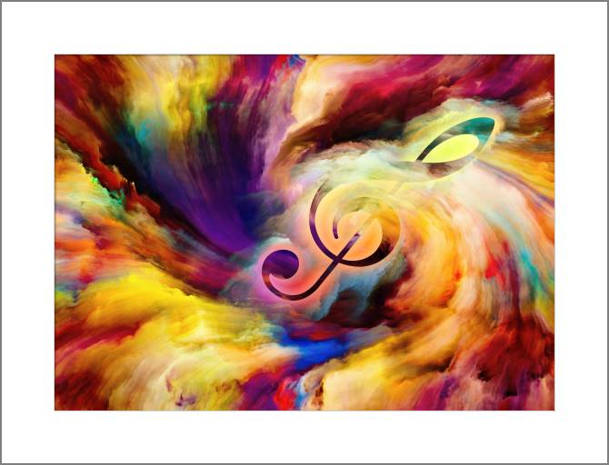 Купить и печать на заказ Картины, фото с паспарту Красочный вихрь