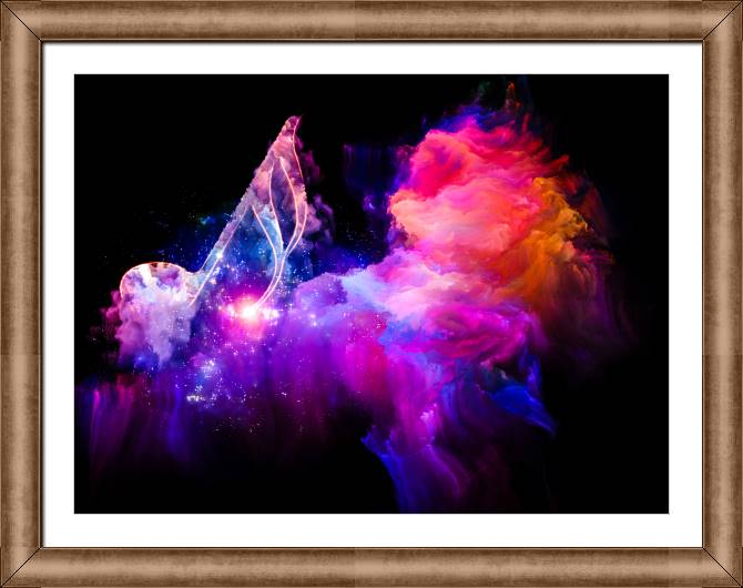 Купить и печать на заказ Картины в рамке, багете Красочное звучание музыки