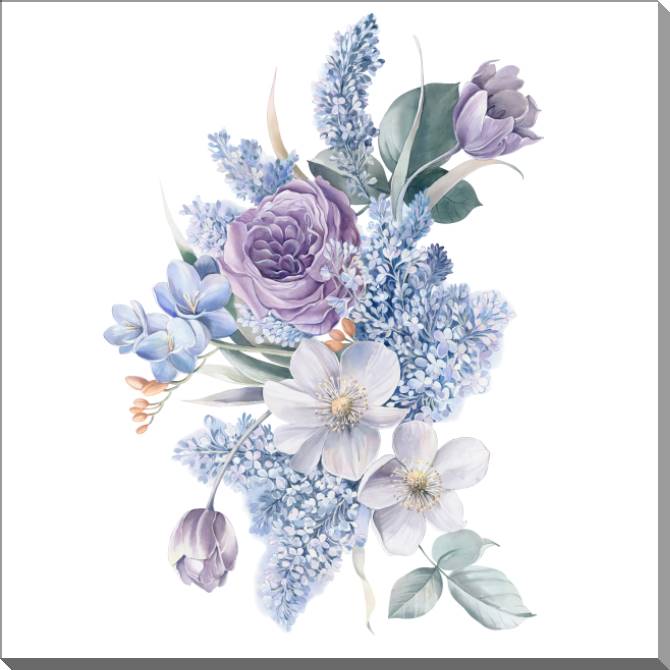 Картины на пластике, пеноркартоне A series of delicate watercolor floral стиль_6