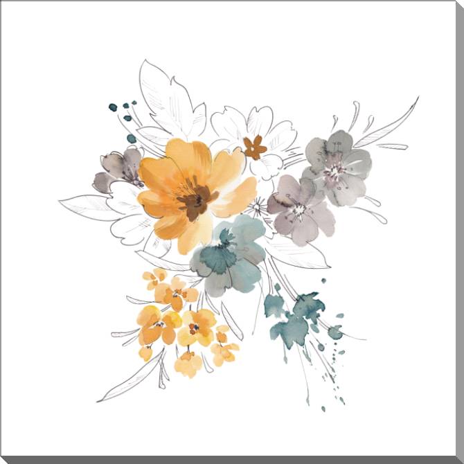 Картины на пластике, пеноркартоне A series of delicate watercolor floral стиль_8