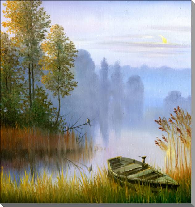 Картины на пластике, пеноркартоне A quiet autumn morning