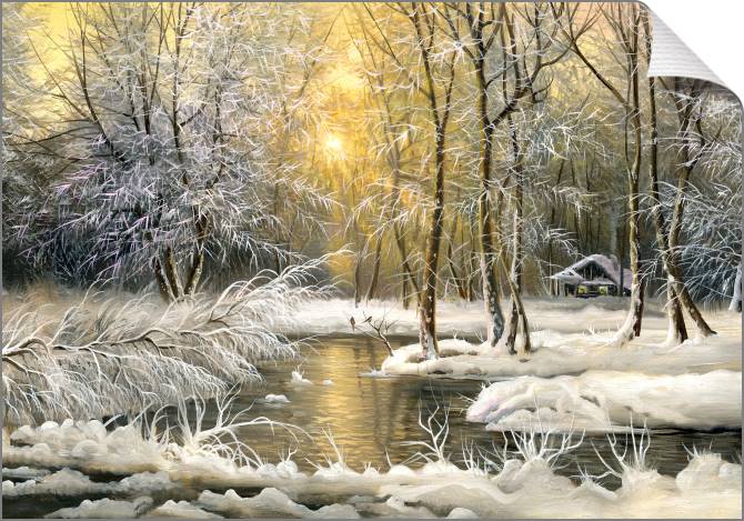 Картины на холсте Frosty morning in the forest