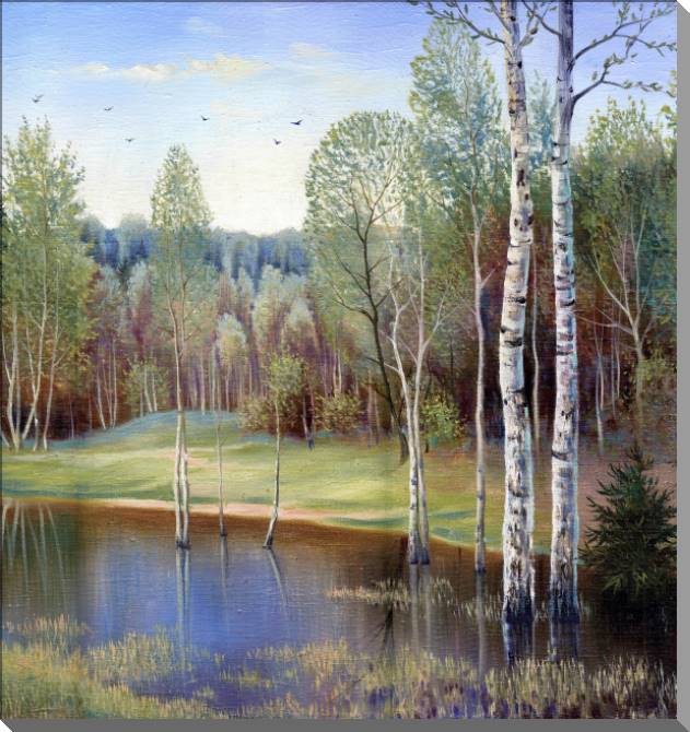 Картины на пластике, пеноркартоне Spring forest