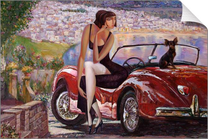 Купить и печать на заказ Картины на холсте На фоне набережной