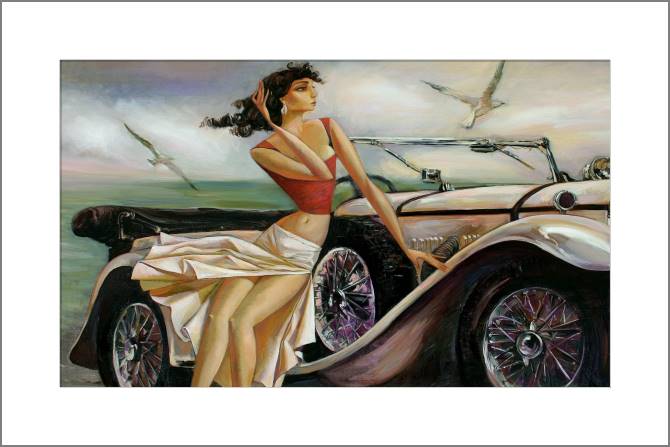 Купить и печать на заказ Картины, фото с паспарту На набережной