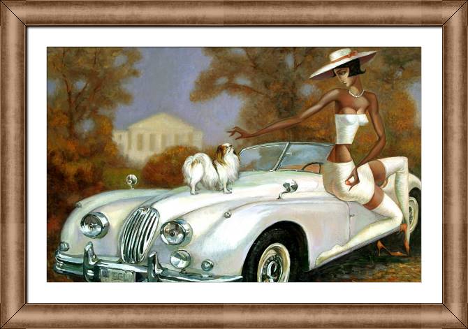Купить и печать на заказ Картины в рамке, багете Дама с собачкой
