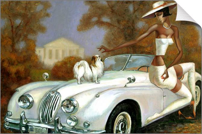 Купить и печать на заказ Картины на холсте Дама с собачкой