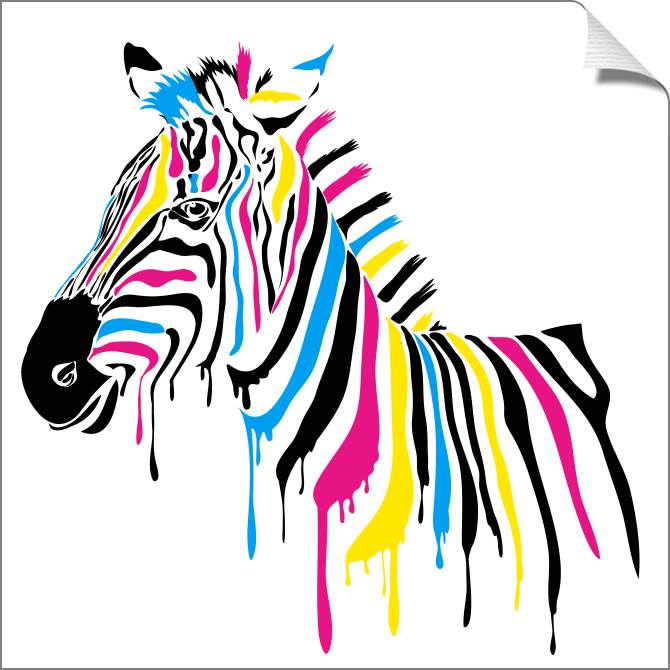 Купить и печать на заказ Картины на холсте Разноцветная зебра