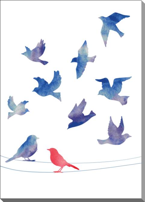 Картины на пластике, пеноркартоне Bird on a wire