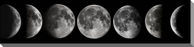 Картины на пластике, пеноркартоне Photo of moon phases