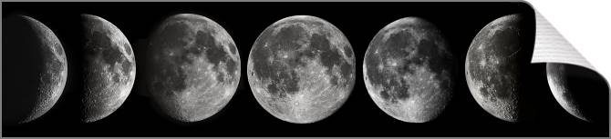 Купить и печать на заказ Картины на холсте Фото фаз Луны