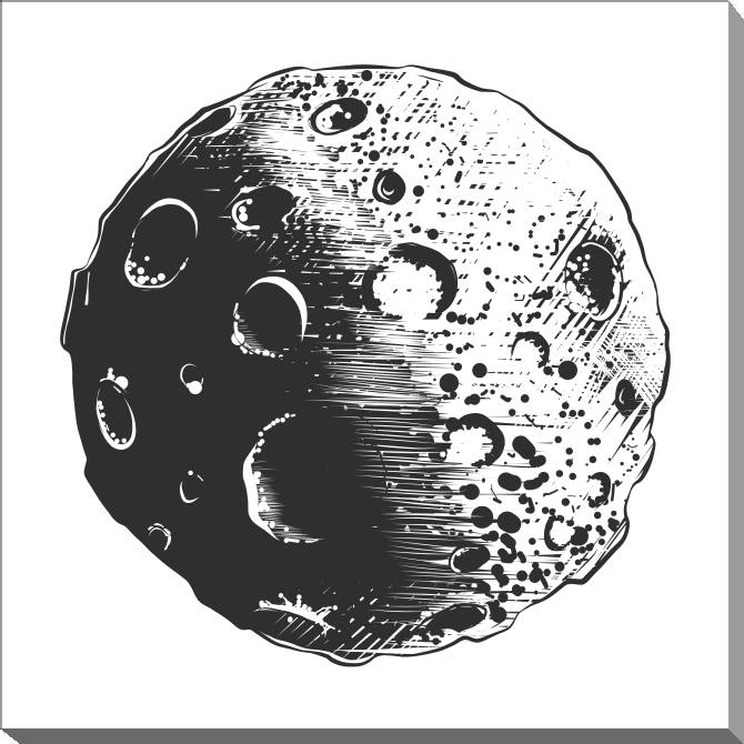 Купить и печать на заказ Картины на холсте Луна цифровая иллюстрация