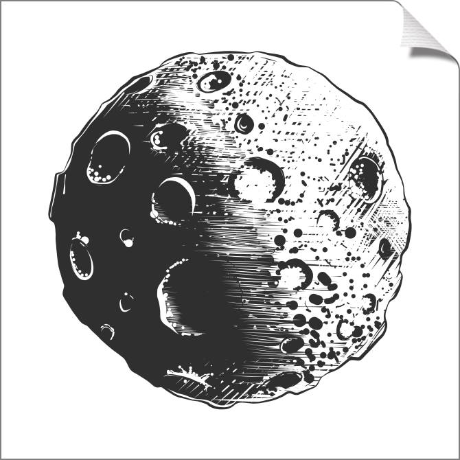 Купить и печать на заказ Картины на холсте Луна цифровая иллюстрация