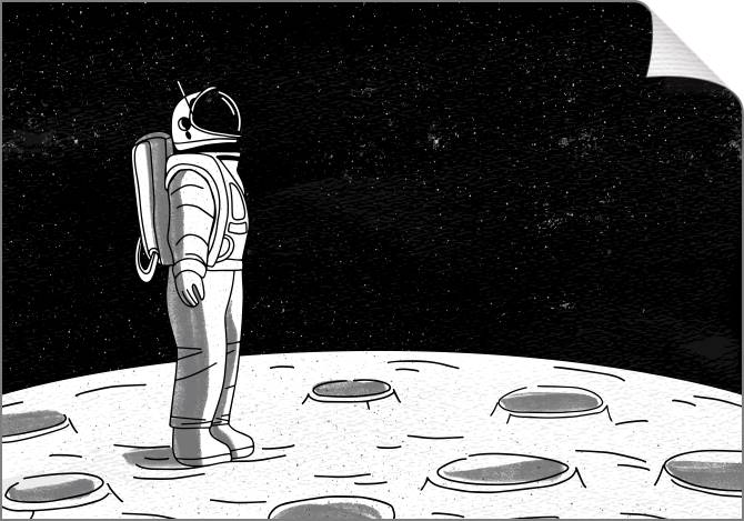 Купить и печать на заказ Картины на холсте Одинокий космонавт