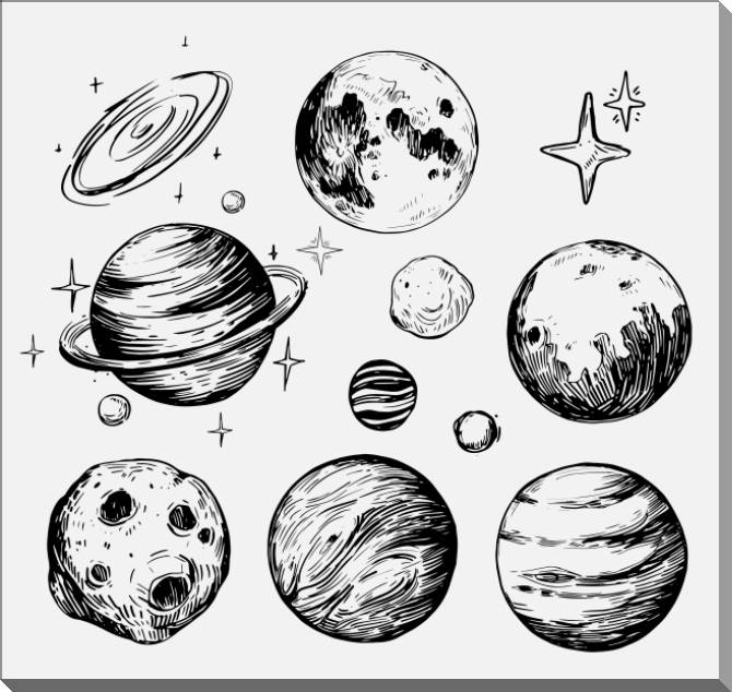 Картины на пластике, пеноркартоне Graphic planet